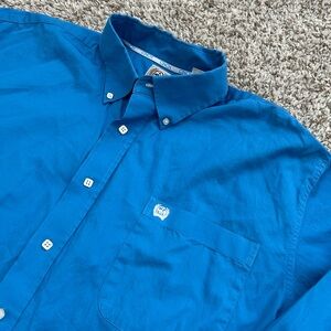 Cinch Men’s Large Blue Long Sleeve Button Down Western Shirt Ranch Rodeo